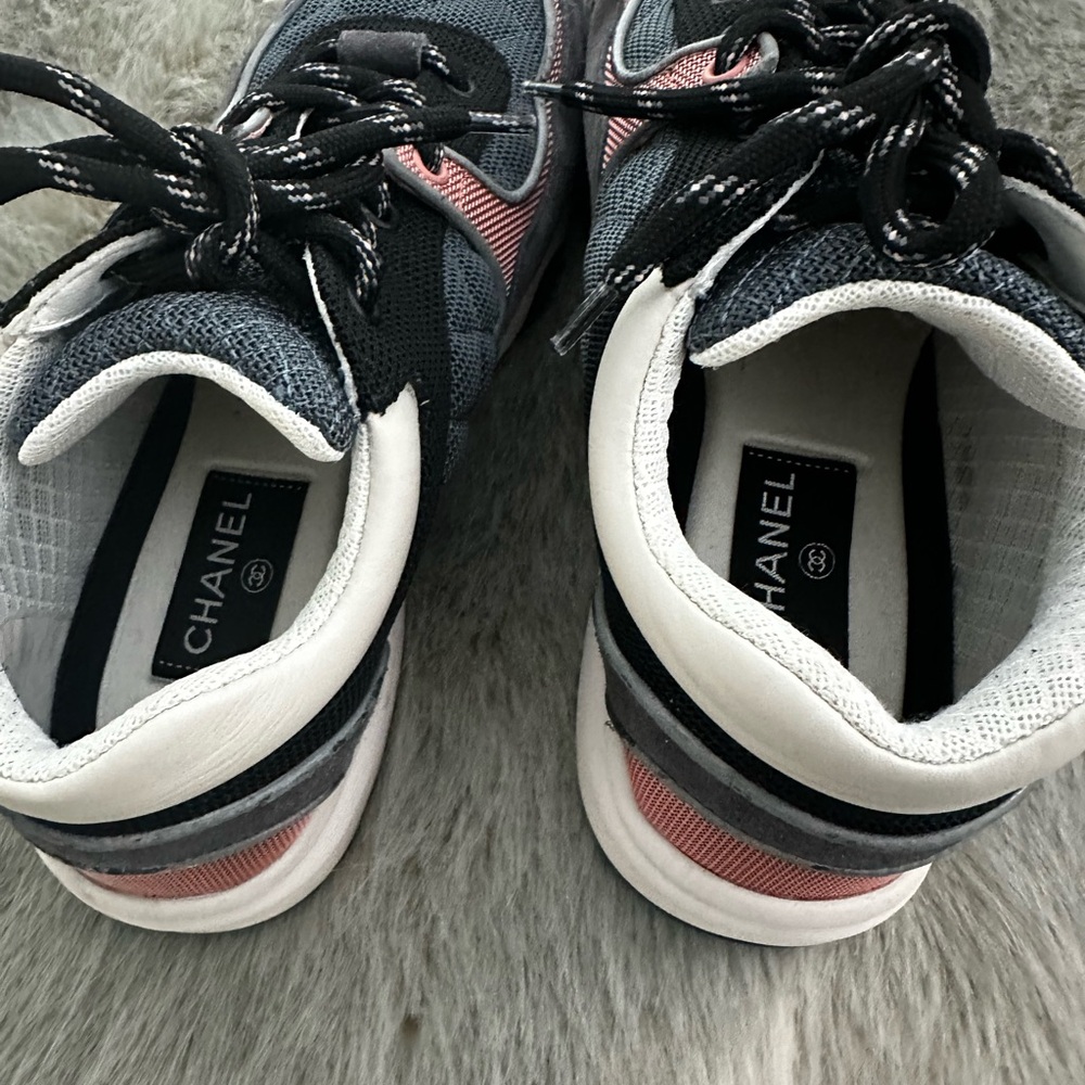 CHANEL Women's Sneakers - Black, Gray, Pink - Picture 7 of 8